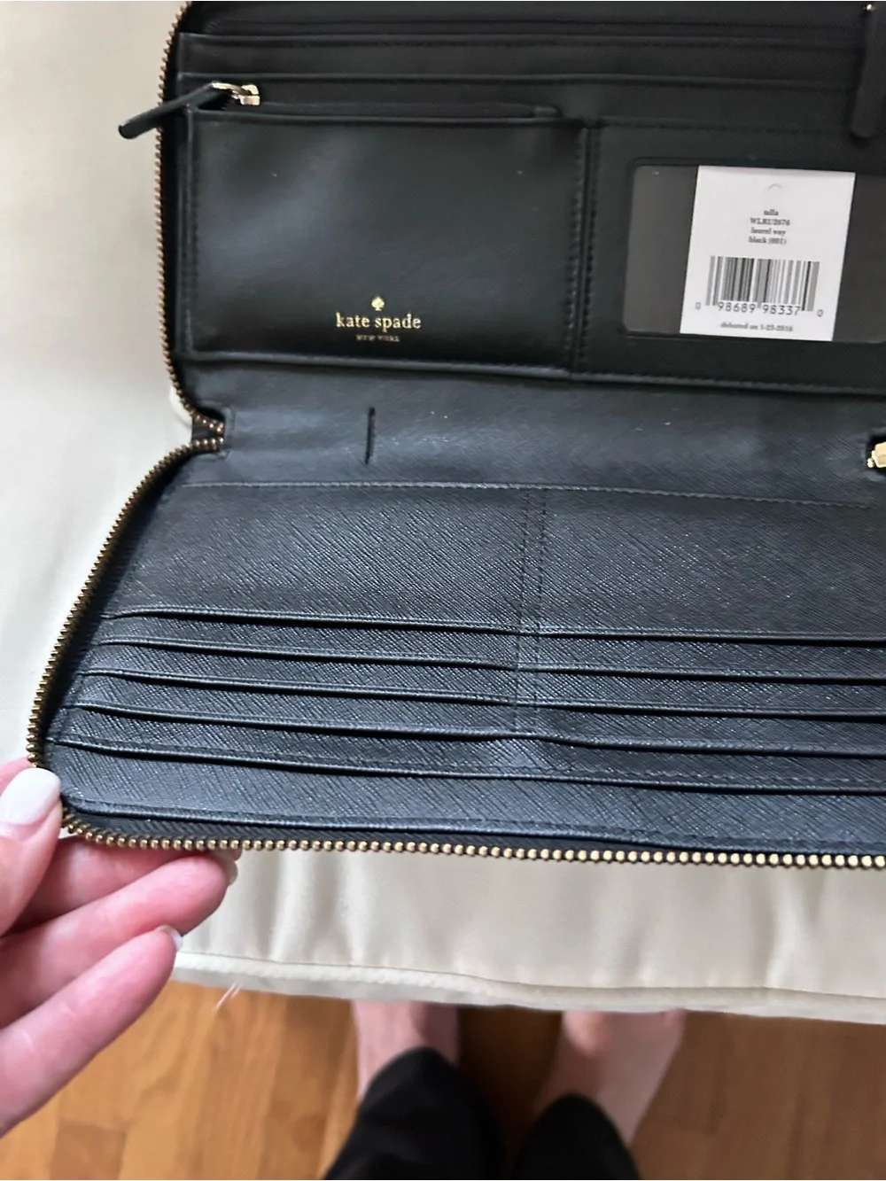 Kate Spade Talla Travel Wallet/clutch in Black Saffiano Leather